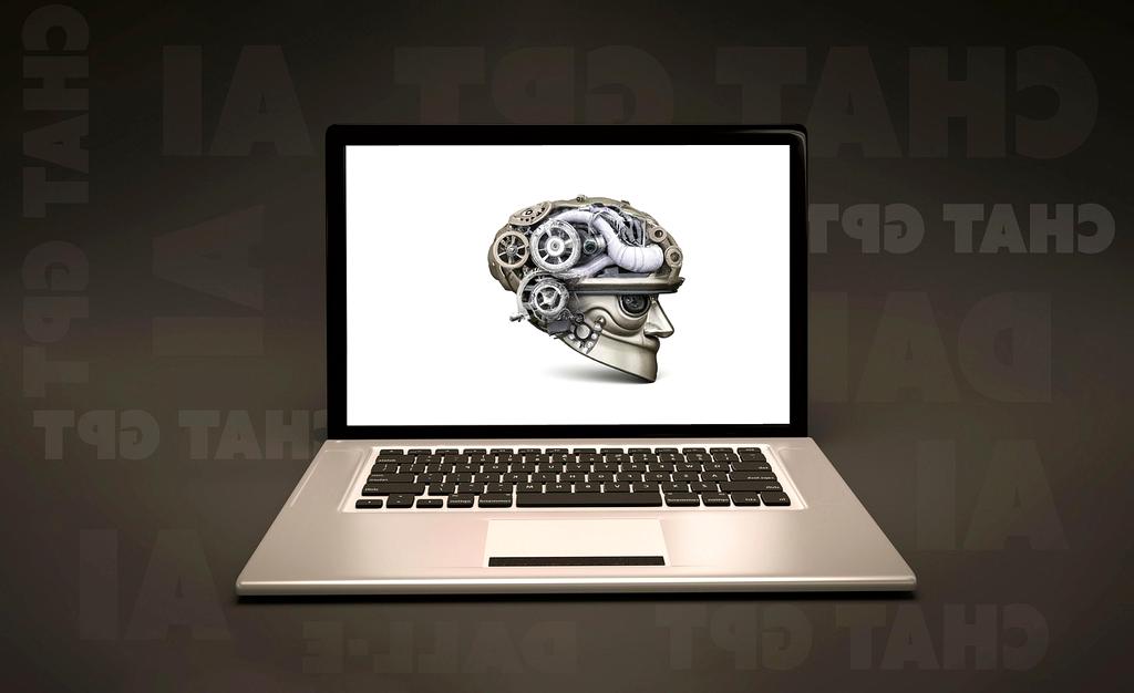 Artificial intelligence integration symbol with circuits